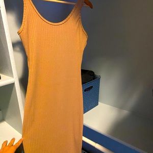 Bodycon tank sleeveless dress ribbed knit mindi club dress